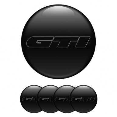 Wheel GTI Stickers for Wheels Center Caps Dark Heavy Black Logo