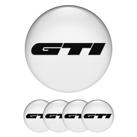 Wheel GTI Center Caps Stickers White Heavy Black Logo