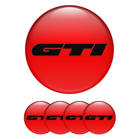 Wheel GTI Emblems for Center Caps Red Heavy Black Logo