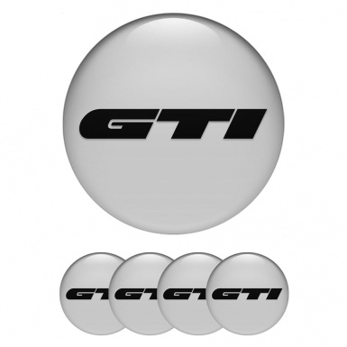 Wheel GTI Center Caps Emblem Grey Heavy Black Logo