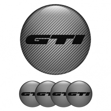 Wheel GTI Silicone Stickers for Center Caps Carbon Heavy Black Logo