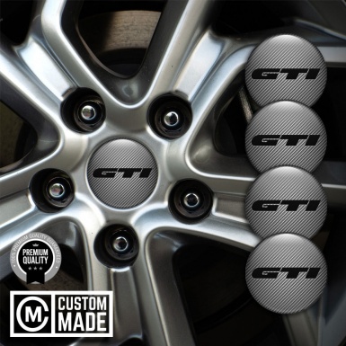 Wheel GTI Silicone Stickers for Center Caps Carbon Heavy Black Logo