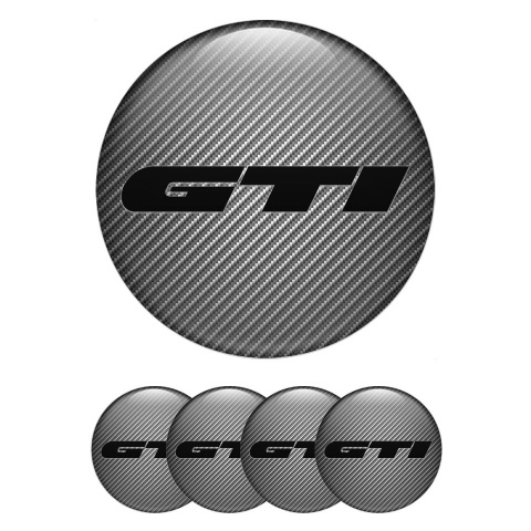 Wheel GTI Silicone Stickers for Center Caps Carbon Heavy Black Logo