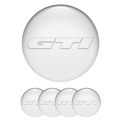 Wheel GTI Stickers for Center Caps Pearl Heavy White Logo