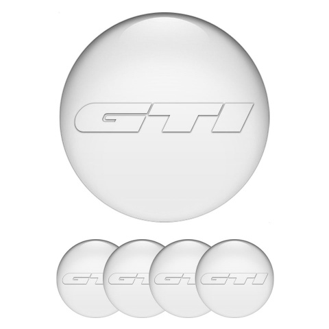 Wheel GTI Stickers for Center Caps Pearl Heavy White Logo