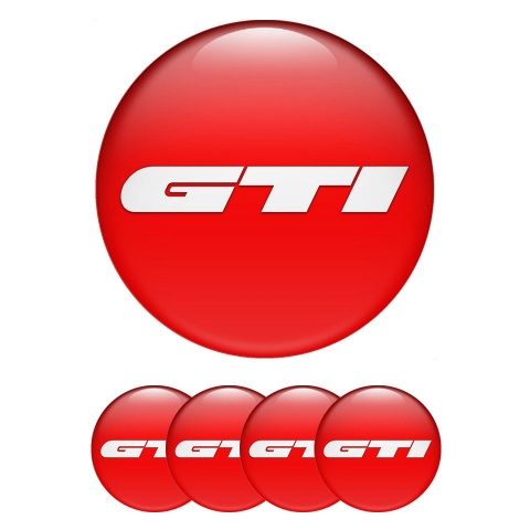 Wheel GTI Emblem for Center Caps Red Heavy White Logo