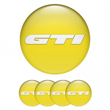 Wheel GTI Emblem for Center Caps Yellow Heavy White Logo