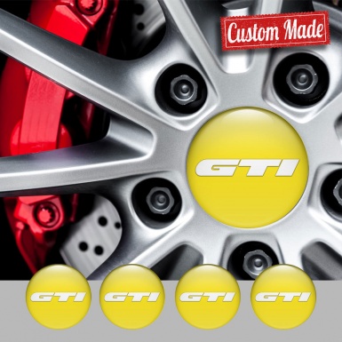 Wheel GTI Emblem for Center Caps Yellow Heavy White Logo