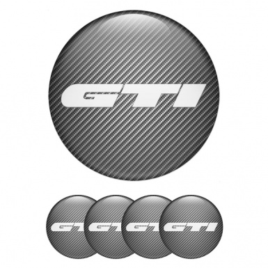 Wheel GTI Emblems for Center Caps Carbon Heavy White Logo