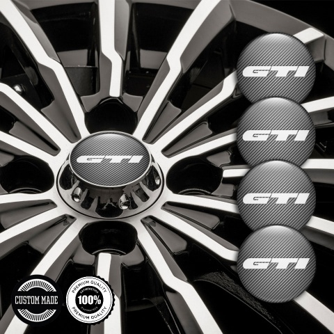 Wheel GTI Emblems for Center Caps Carbon Heavy White Logo