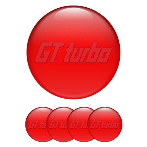 Wheel GT Turbo Center Caps Stickers Crimson Red Logo