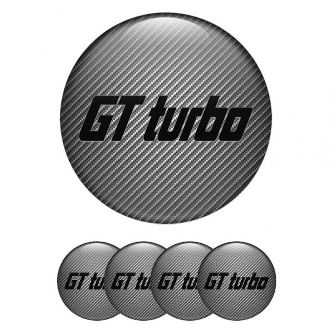 Wheel GT Turbo Center Caps Emblem Carbon Black Logo