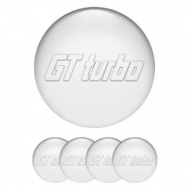 Wheel GT Turbo Emblem for Center Caps Pearl White Logo