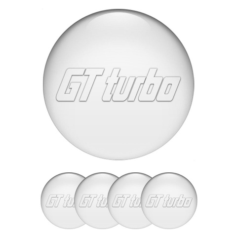 Wheel GT Turbo Emblem for Center Caps Pearl White Logo
