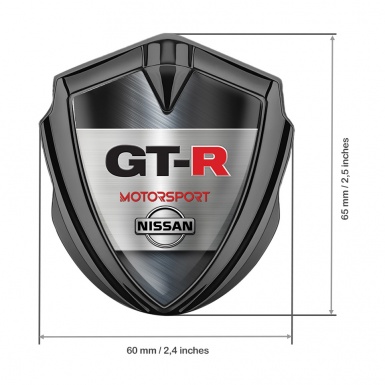 Nissan GTR Bodyside Emblem Self Adhesive Graphite Brushed Metal Edition