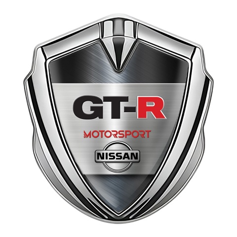 Nissan GTR Bodyside Emblem Self Adhesive Silver Brushed Metal Edition