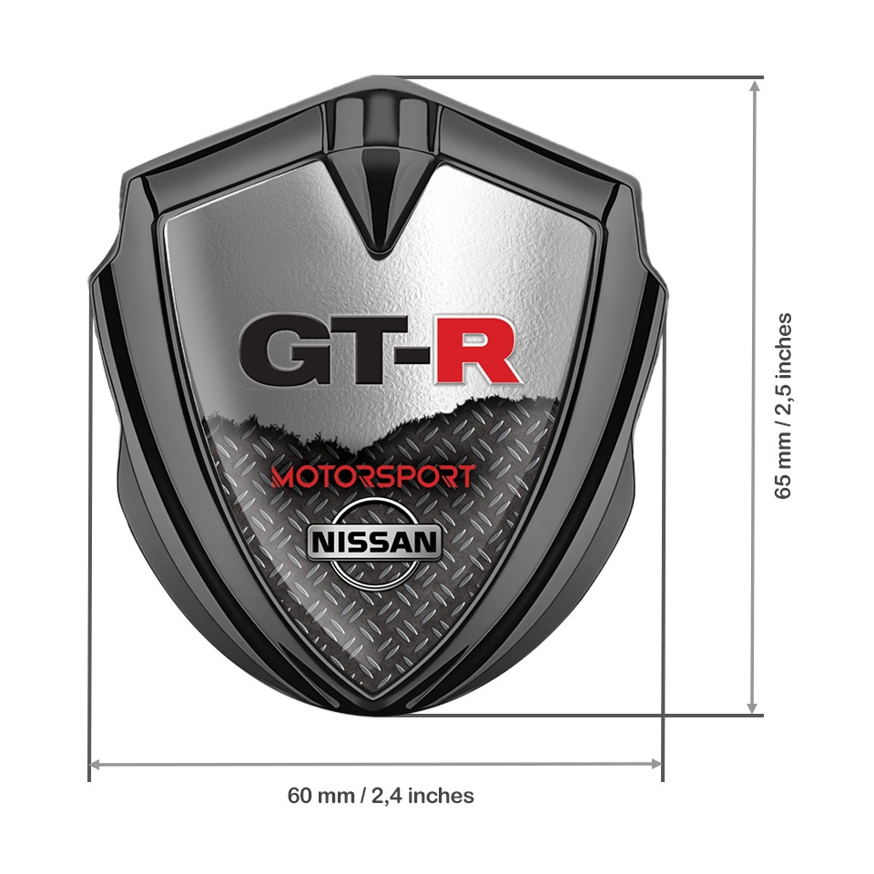 Nissan GTR Metal 3D Domed Emblem Graphite Torn Metal Treadplate Design ...