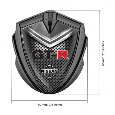 Nissan GTR Badge Self Adhesive Graphite Metal Grate Grey Elements