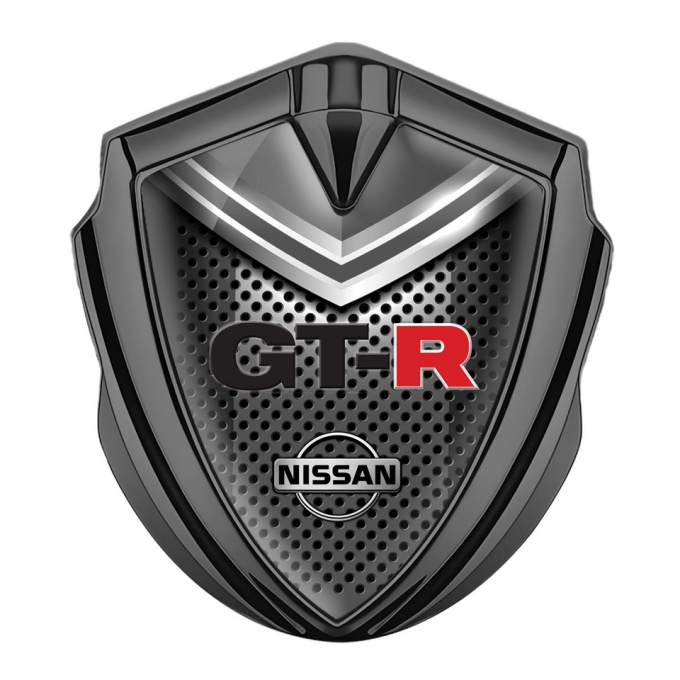 Nissan GTR Badge Self Adhesive Graphite Metal Grate Grey Elements