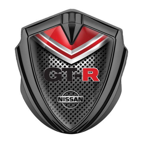 Nissan GTR Emblem Badge Self Adhesive Graphite Dark Grate Red Elements