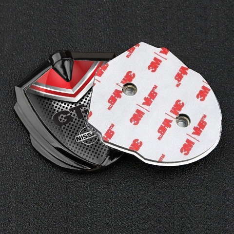 Nissan GTR Emblem Badge Self Adhesive Graphite Dark Grate Red Elements