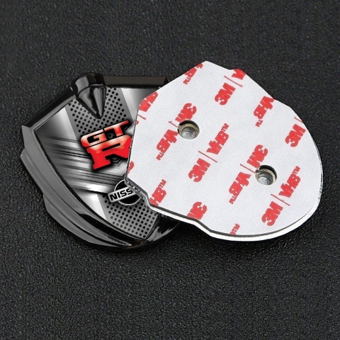 Nissan GTR Emblem Trunk Badge Graphite Metal Grate Arrow Fragments