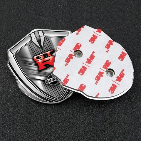 Nissan GTR Emblem Trunk Badge Silver Metal Grate Arrow Fragments