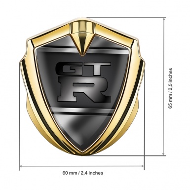 Nissan GTR Emblem Badge Gold Metal Plates Gradient Logo Design