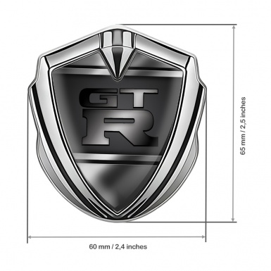 Nissan GTR Emblem Badge Silver Metal Plates Gradient Logo Design