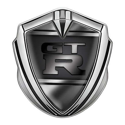 Nissan GTR Emblem Badge Silver Metal Plates Gradient Logo Design