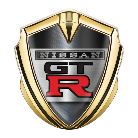 Nissan GTR Emblem Ornament Gold Brushed Aluminum Edition