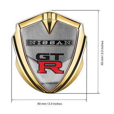 Nissan GTR Bodyside Domed Emblem Gold Stone Texture Edition
