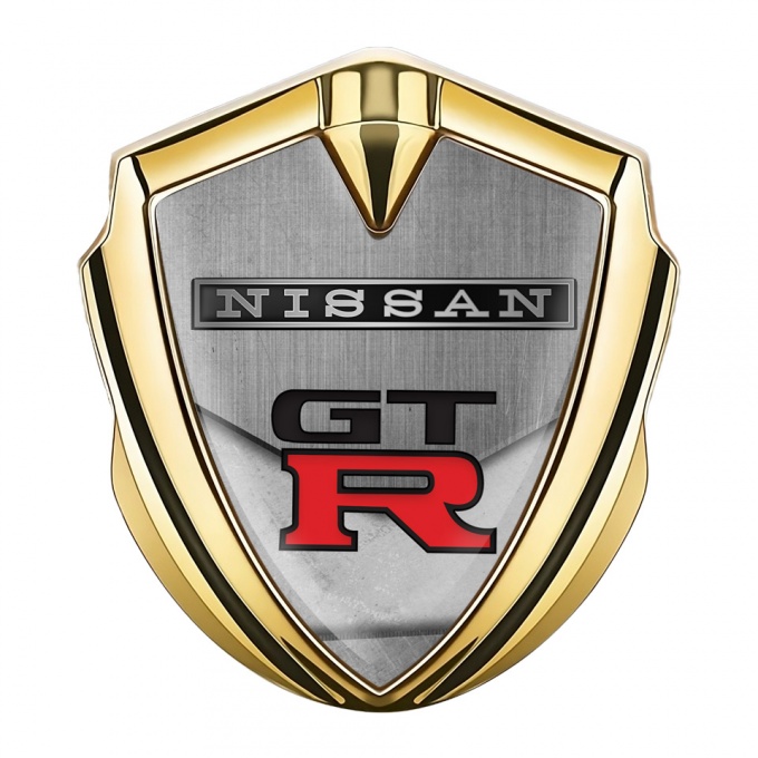 Nissan GTR Bodyside Domed Emblem Gold Stone Texture Edition