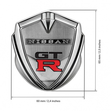 Nissan GTR Bodyside Domed Emblem Silver Stone Texture Edition