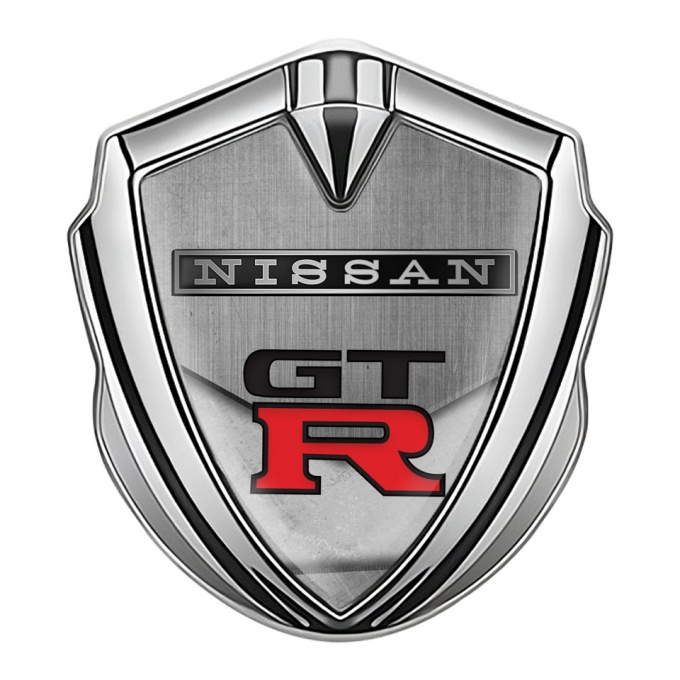 Nissan GTR Bodyside Domed Emblem Silver Stone Texture Edition