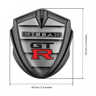 Nissan GTR Emblem Car Badge Graphite Stone Panels Red Logo Design