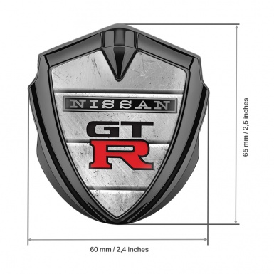 Nissan GTR Domed Badge Graphite Monolith Stone Gradient Logo Edition