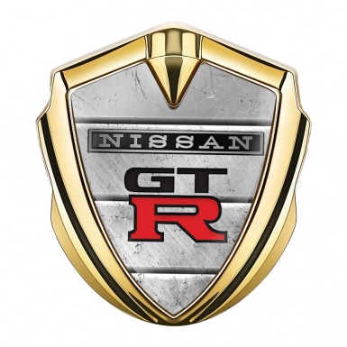 Nissan GTR Domed Badge Gold Monolith Stone Gradient Logo Edition