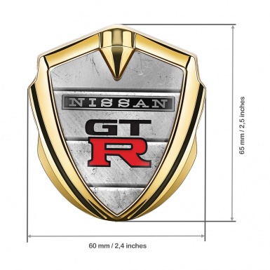 Nissan GTR Domed Badge Gold Monolith Stone Gradient Logo Edition
