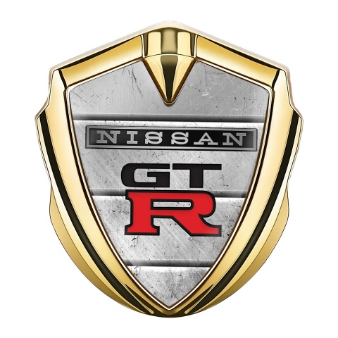 Nissan GTR Domed Badge Gold Monolith Stone Gradient Logo Edition
