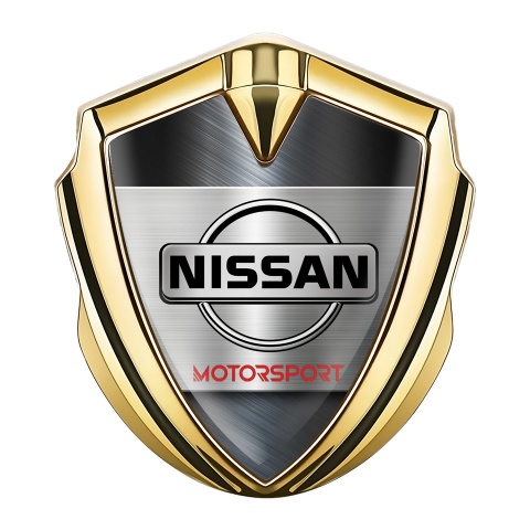 Nissan Badge Self Adhesive Gold Metallic Texture Motorsport Edition