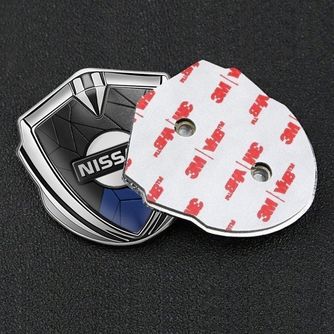 Nissan Emblem Badge Silver Black Blue Mosaic Grey Logo Design
