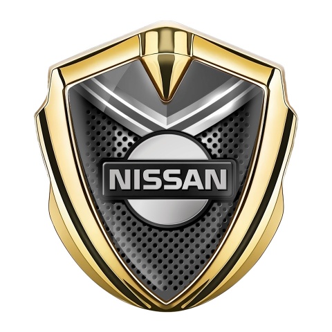 Nissan Emblem Ornament Gold Metallic Grate Grey Fragment Design