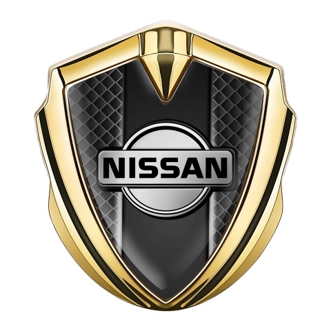 Nissan Bodyside Domed Emblem Gold Dark Squares Grey Edition