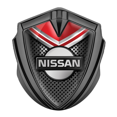 Nissan Emblem Car Badge Graphite Metallic Grate Red Fragment Edition