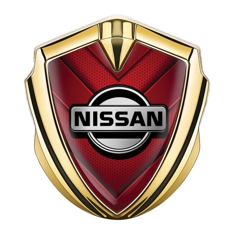 Nissan Badge Self Adhesive Gold Red Hex Arrow Grey Logo Edition