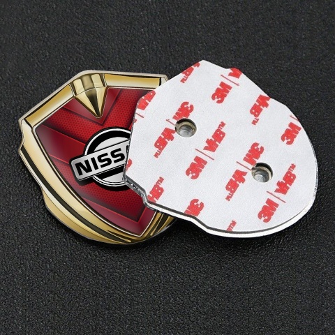 Nissan Badge Self Adhesive Gold Red Hex Arrow Grey Logo Edition