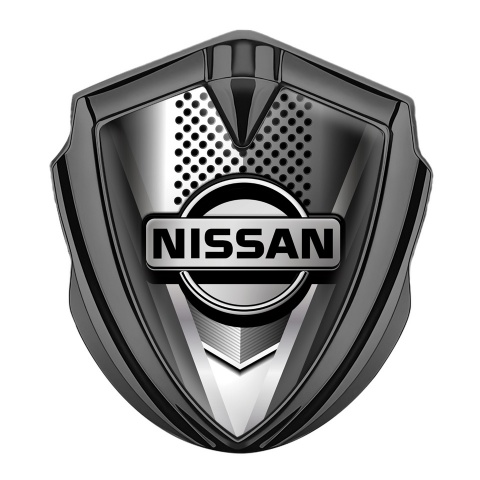 Nissan Emblem Fender Badge Graphite Front Grille Greyscale Edition