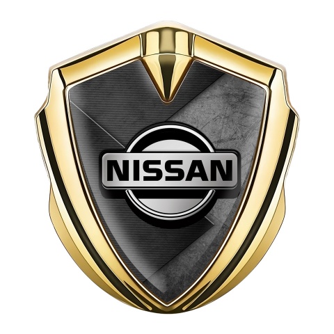 Nissan Emblem Self Adhesive Gold Dark Panels Greyscale Edition