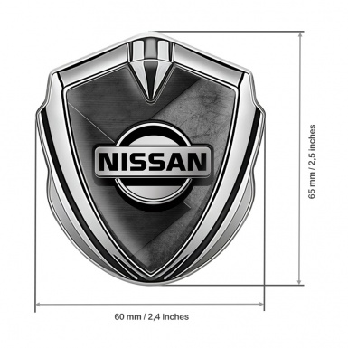 Nissan Emblem Self Adhesive Silver Dark Panels Greyscale Edition